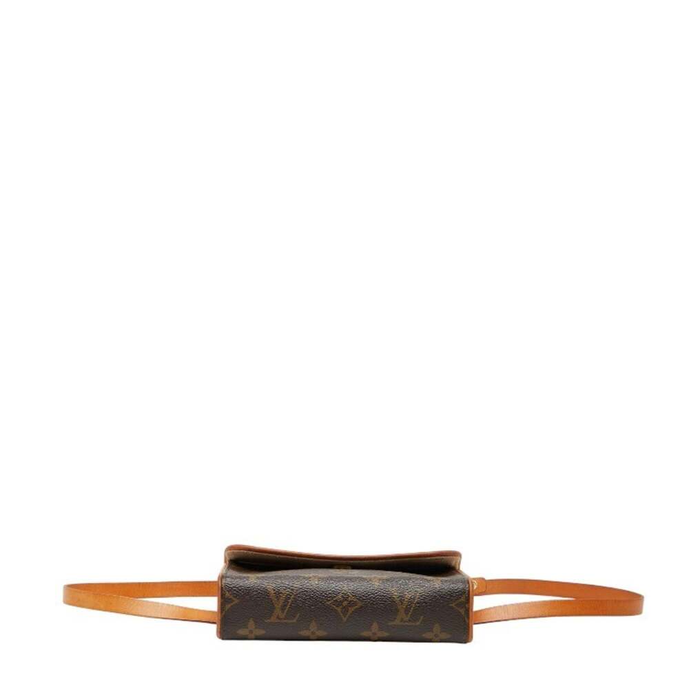 LOUIS VUITTON Authentic Brown Monogram Leather Pochette Hobo Bag - Picture 3 of 11